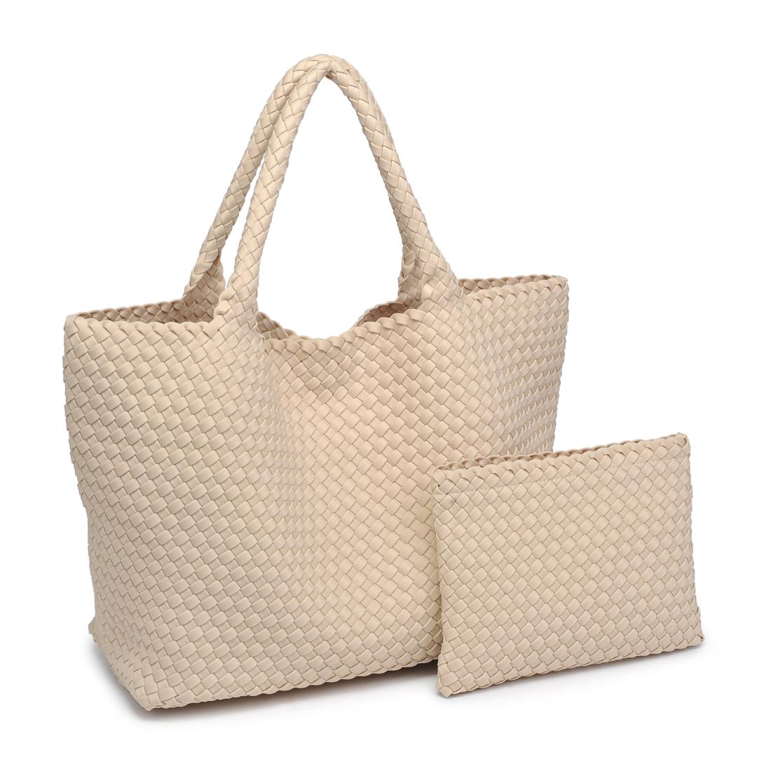 Woman wearing Cream Sol and Selene Sky's The Limit - Large Tote 841764109253 View 6 | Cream
