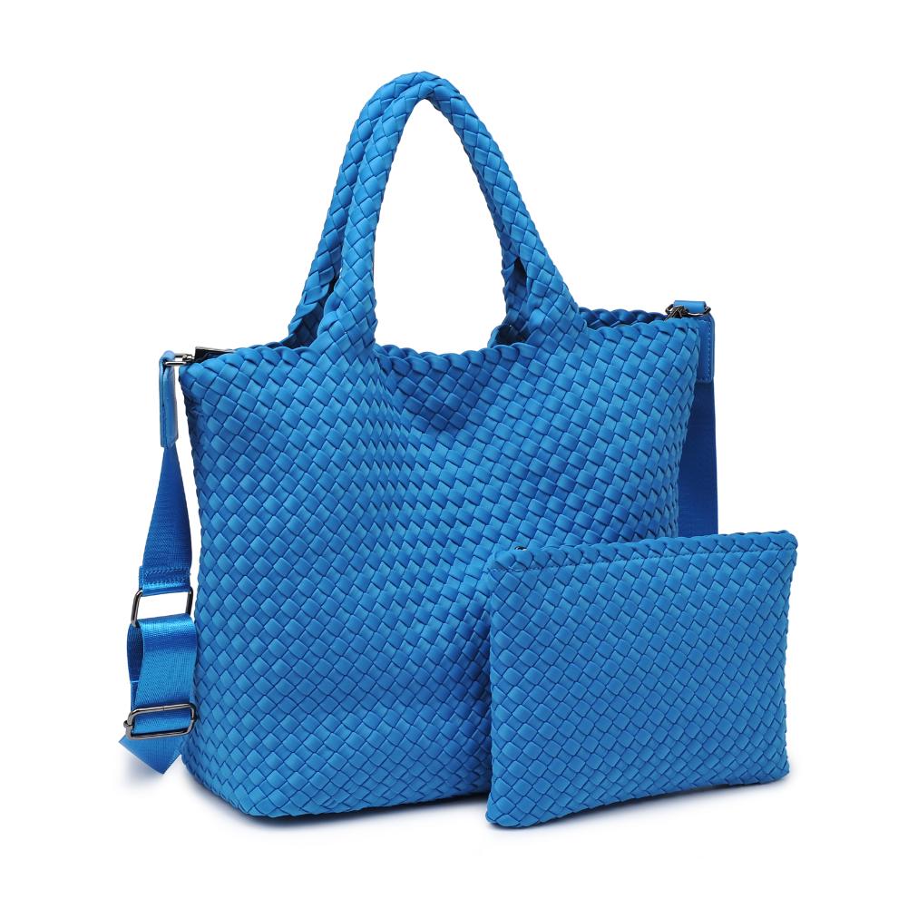 Woman wearing Ocean Sol and Selene Sky's The Limit - Medium Tote 841764108812 View 6 | Ocean