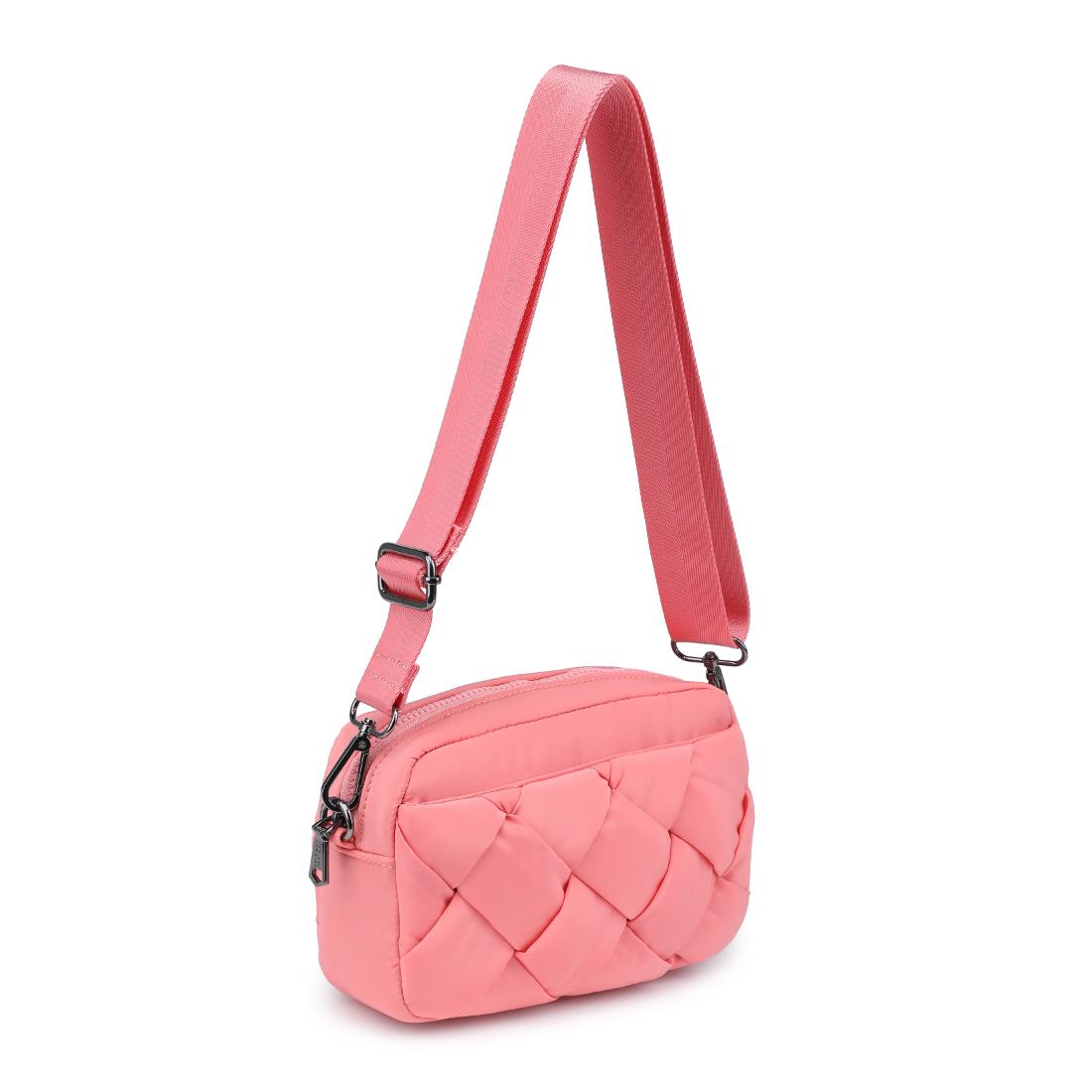 Sol and Selene Inspiration - Braided Woven Nylon Crossbody 841764111812 View 6 | Salmon