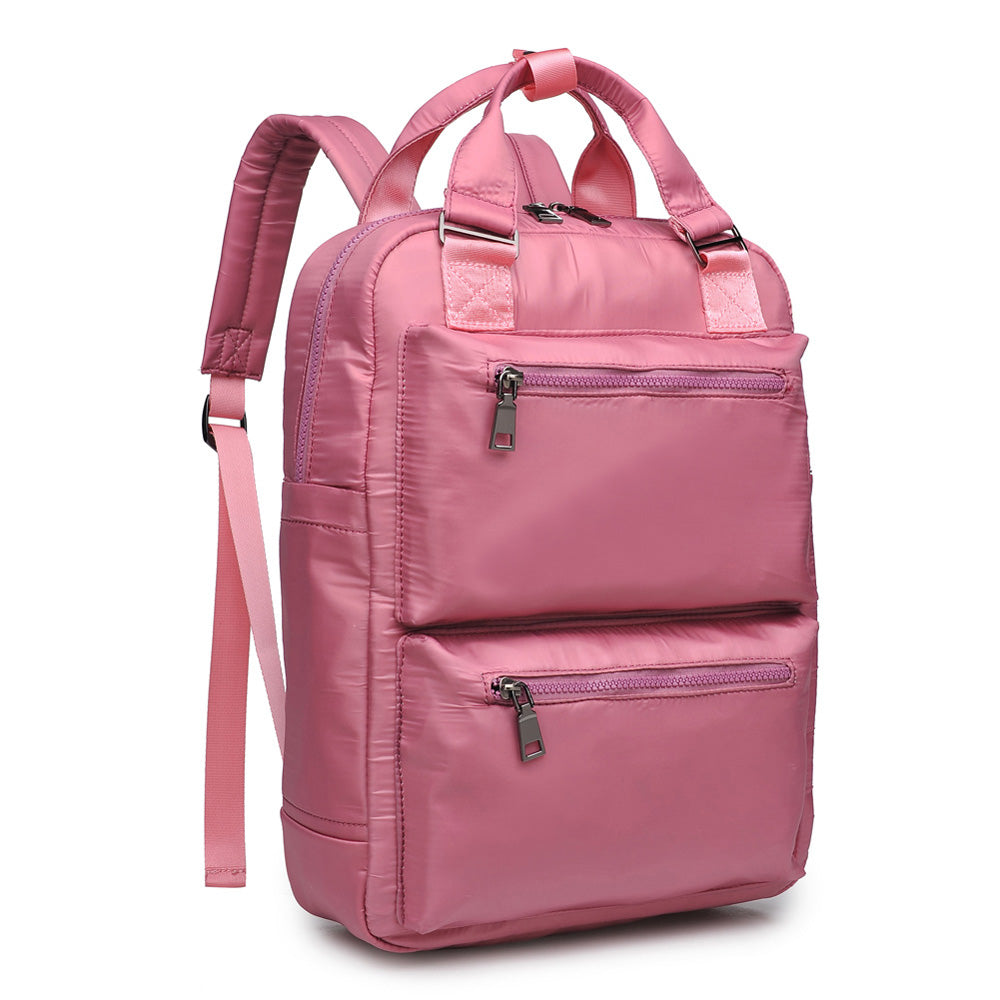 Woman wearing Blush Sol and Selene Going Places Backpack 841764102704 View 2 | Blush