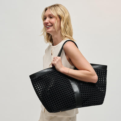 Woman wearing Black Sol and Selene Calypso Tote 841764112901 View 1 | Black