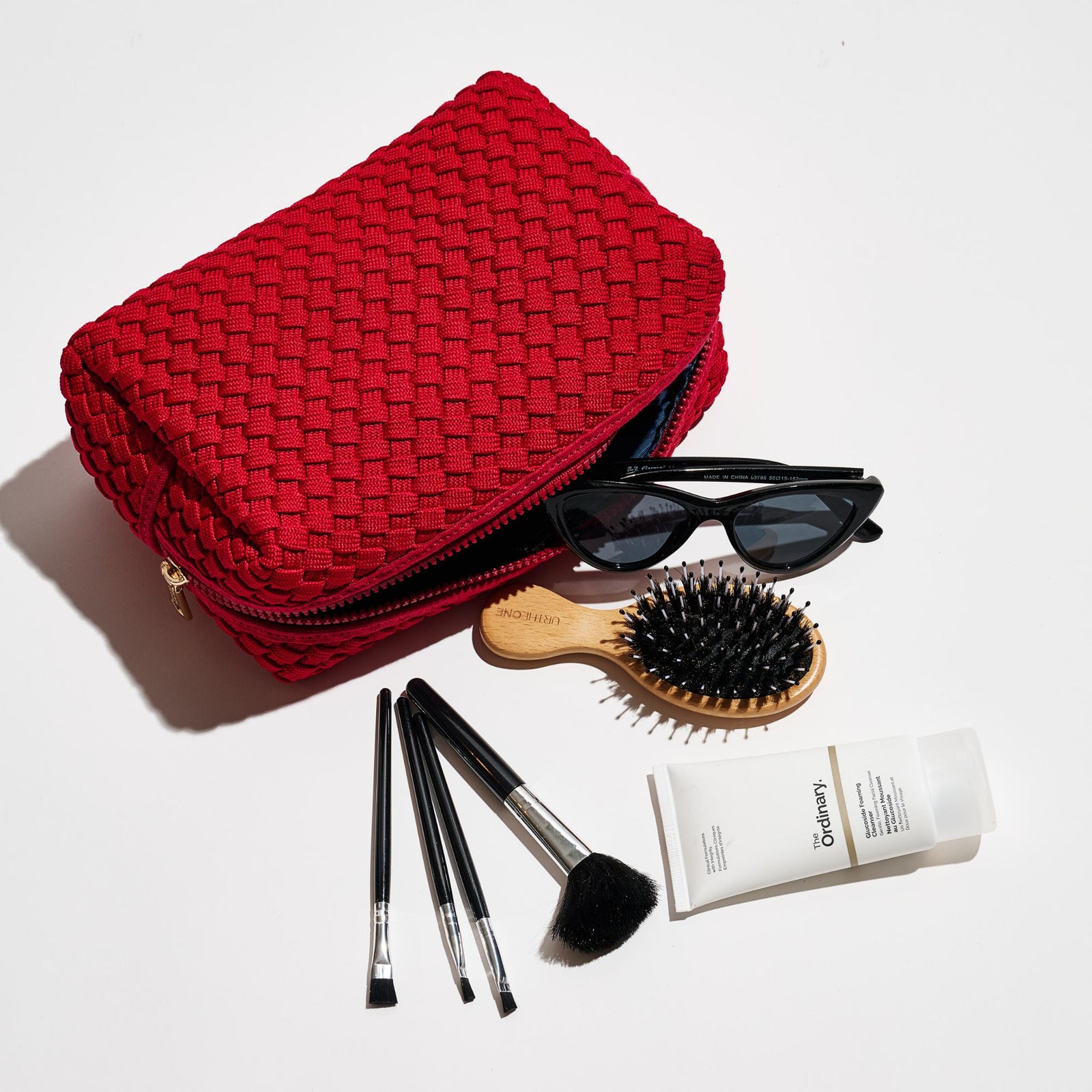 Woman wearing Black Sol and Selene Altitude - Laced Up Eco-Edition Cosmetic Pouch 841764112185 View 1 | Black