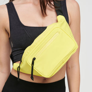 Woman wearing Bright Yellow Sol and Selene Hands Down Belt Bag 841764104241 View 4 | Bright Yellow
