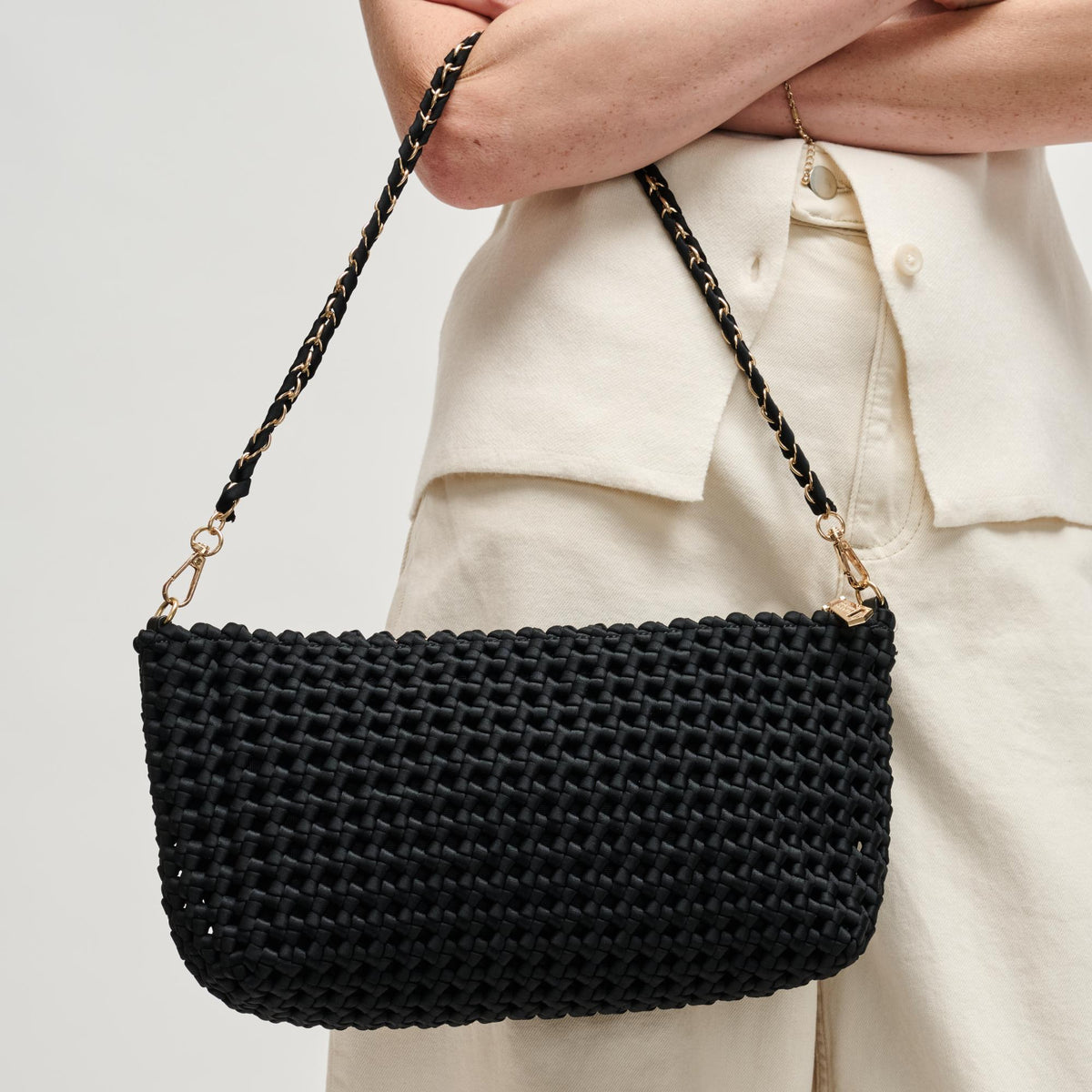 Woman wearing Black Sol and Selene Eclipse Shoulder Bag 841764112840 View 2 | Black