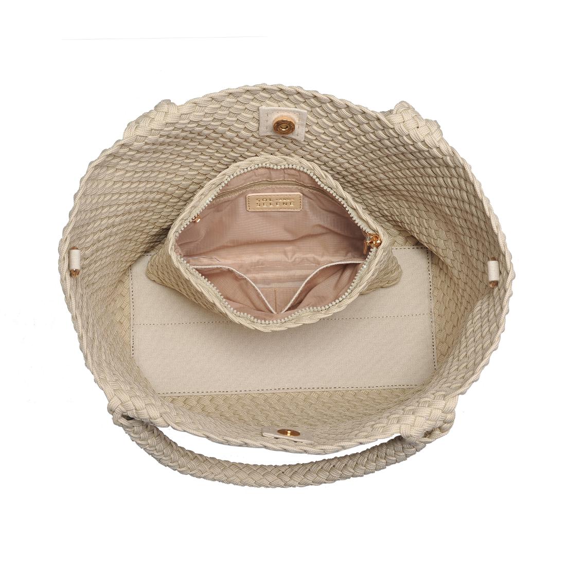 Product Image of Sol and Selene Sky's The Limit - Medium Laced Up Eco-Edition Tote 841764111584 View 8 | Beige