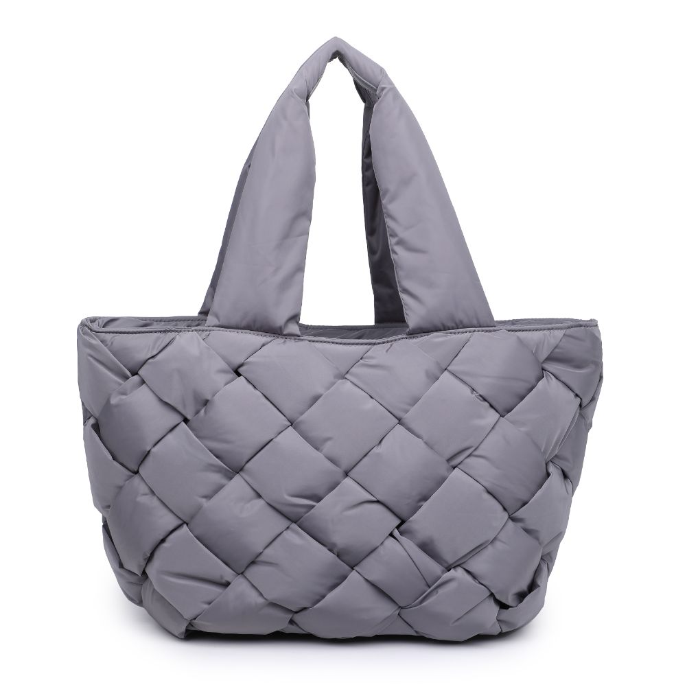 Woman wearing Carbon Sol and Selene Intuition East West Tote 841764107334 View 7 | Carbon