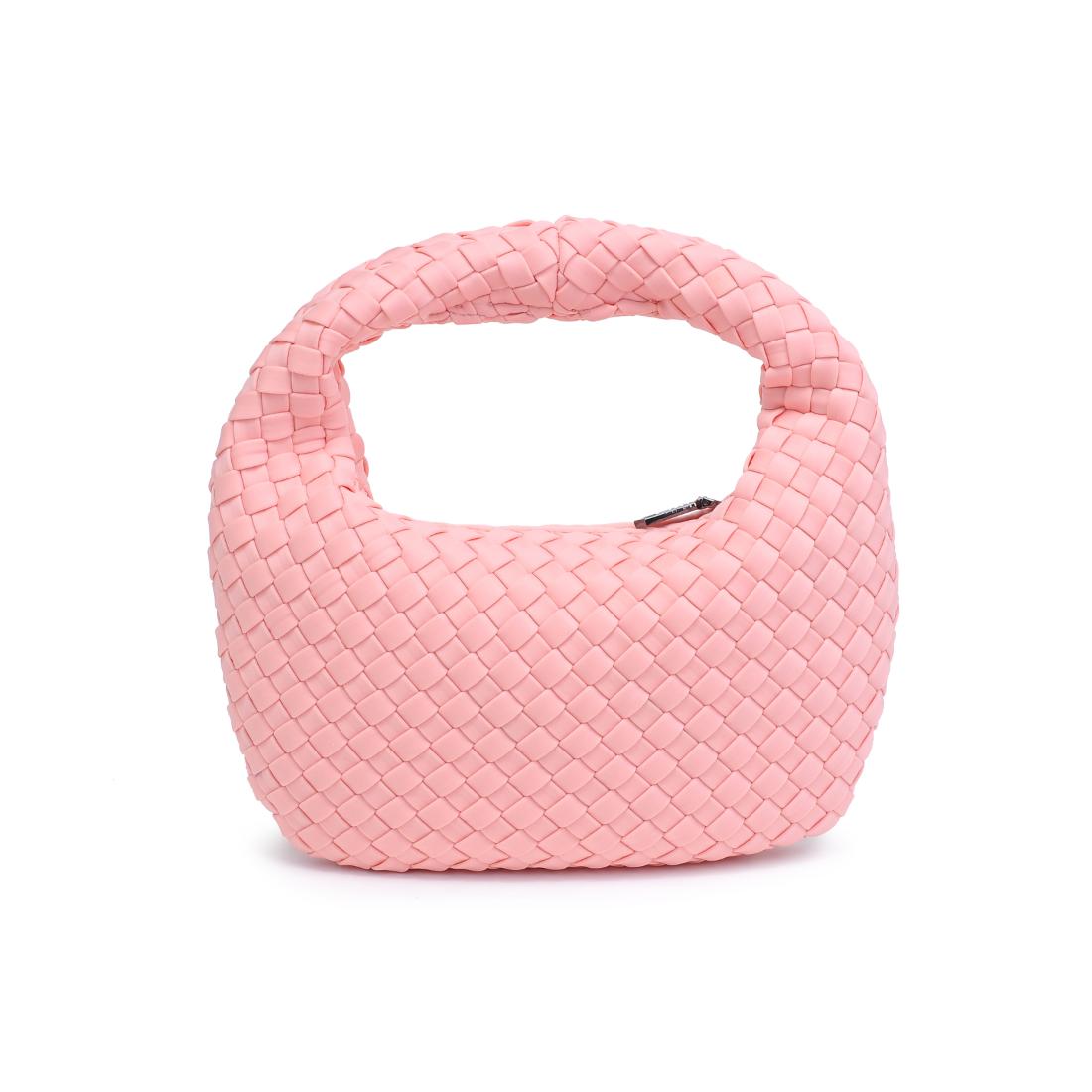 Woman wearing Blush Sol and Selene Dare to Dream - Small Woven Neoprene Clutch 841764111492 View 7 | Blush