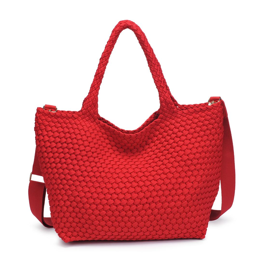 Product Image of Sol and Selene Sky's The Limit - Medium Laced Up Eco-Edition Tote 841764111645 View 5 | Red
