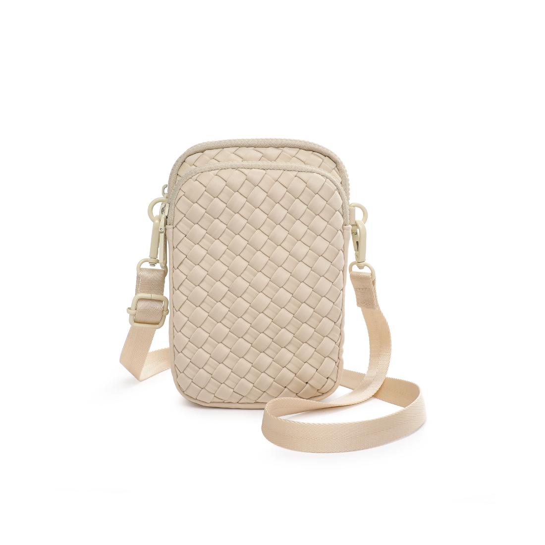 Woman wearing Cream Sol and Selene Divide & Conquer - Woven Neoprene Crossbody 841764109239 View 5 | Cream