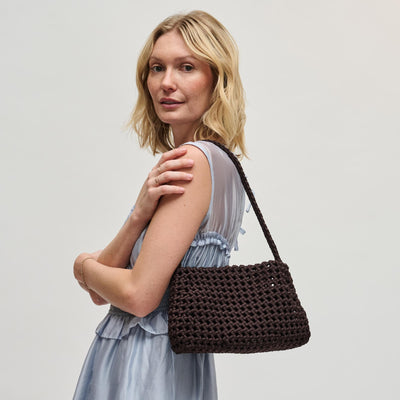 Woman wearing Chocolate Sol and Selene Solara Shoulder Bag 841764112994 View 1 | Chocolate