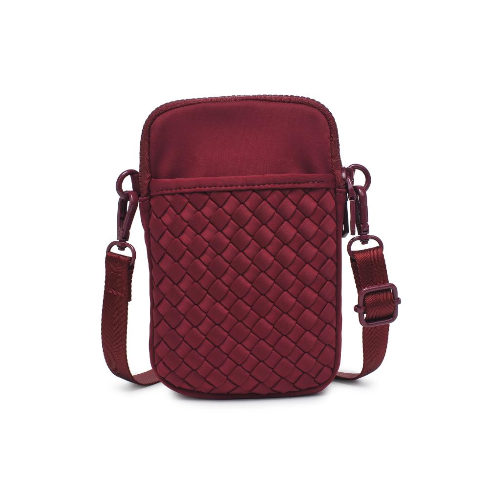 Woman wearing Wine Sol and Selene Divide & Conquer - Woven Neoprene Crossbody 841764110211 View 7 | Wine