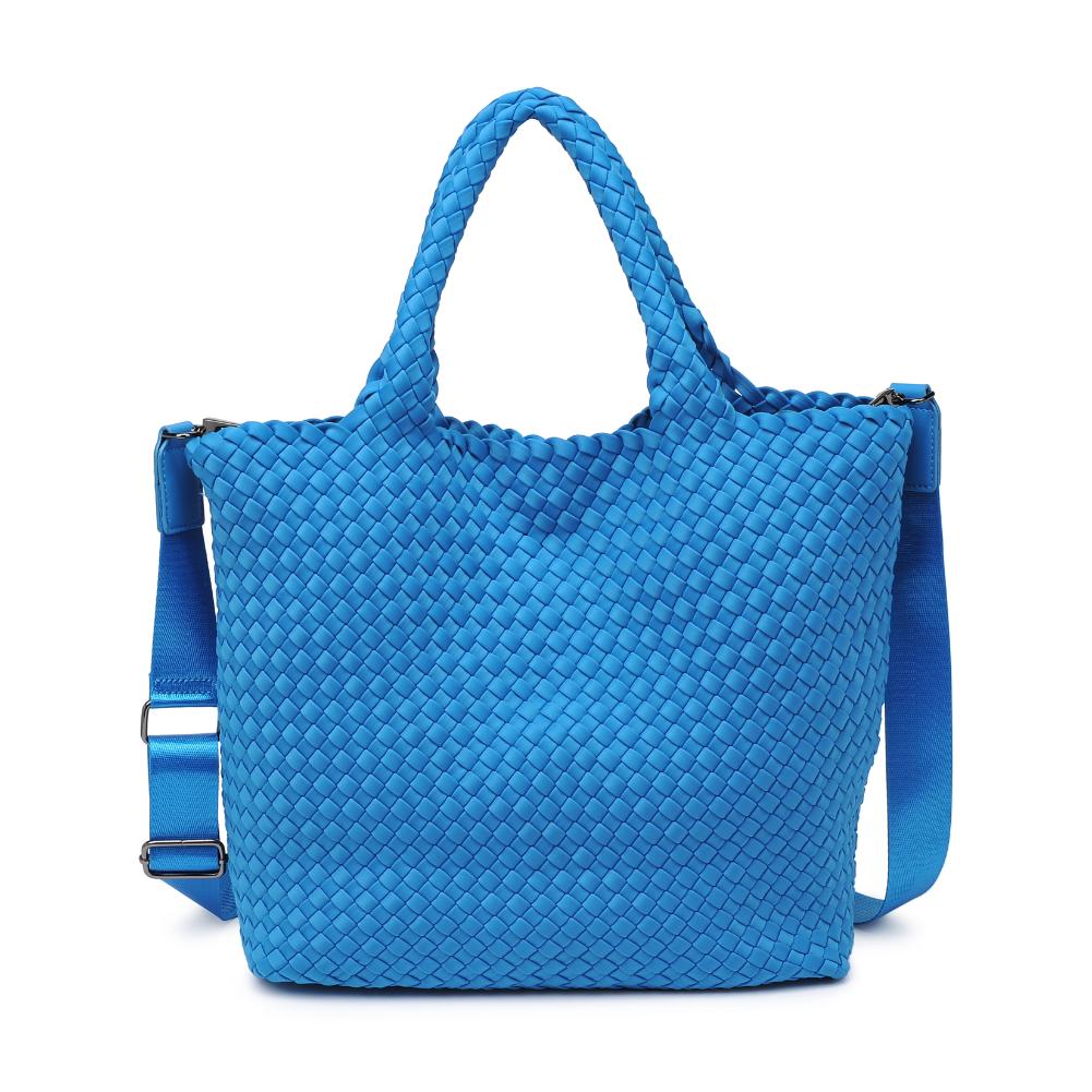 Woman wearing Ocean Sol and Selene Sky's The Limit - Medium Tote 841764108812 View 5 | Ocean
