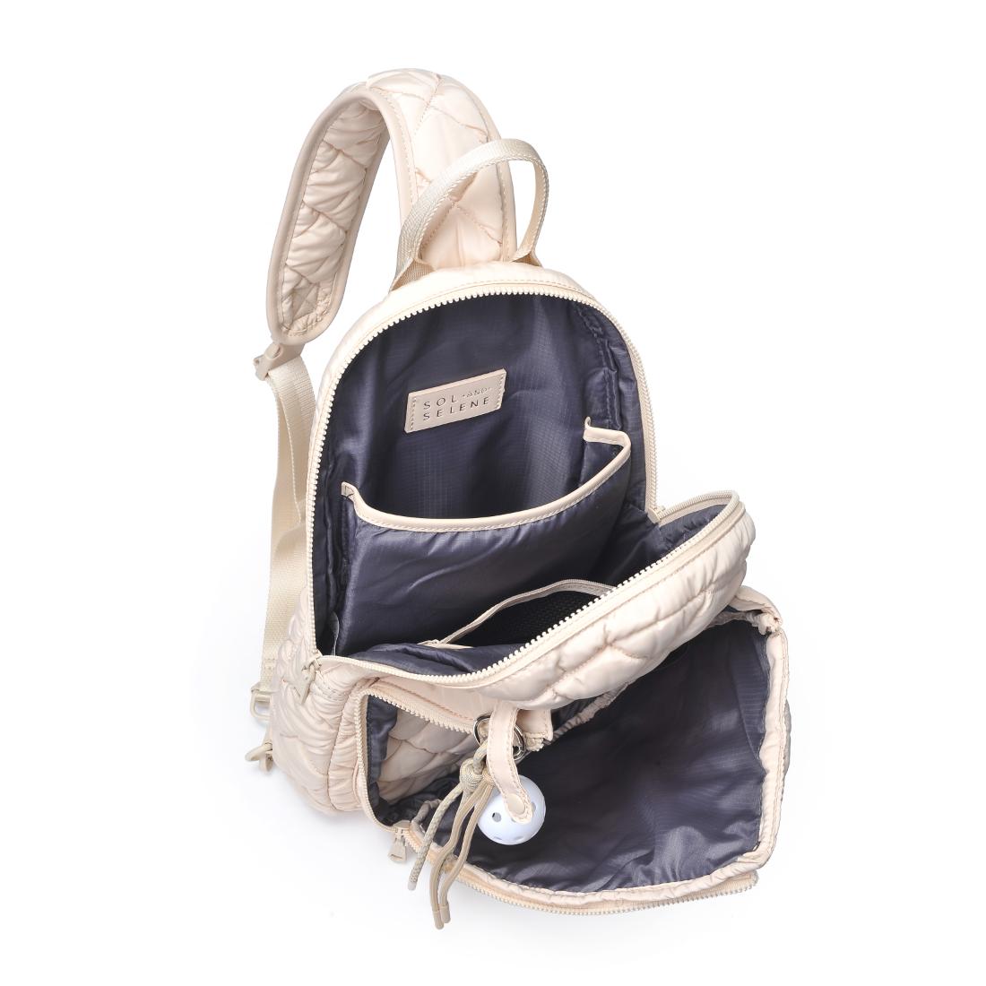 Product Image of Sol and Selene Match Point - Quilted Puffer Pickleball & Paddle Tennis Sling Backpack 841764111980 View 8 | Cream