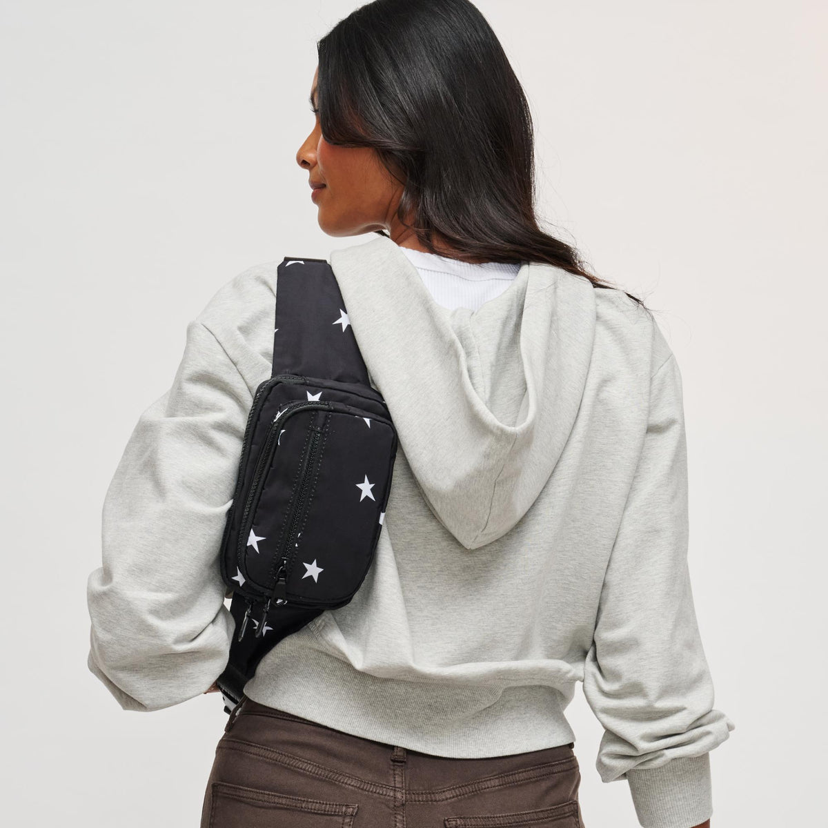 Woman wearing Black Star Sol and Selene Hip Hugger Belt Bag 841764103947 View 2 | Black Star