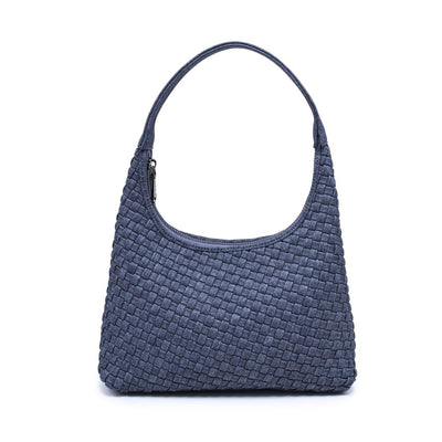 Product Image of Sol and Selene Harmonia - Woven Vegan Leather Shoulder Bag 841764112550 View 1 | Dark Denim