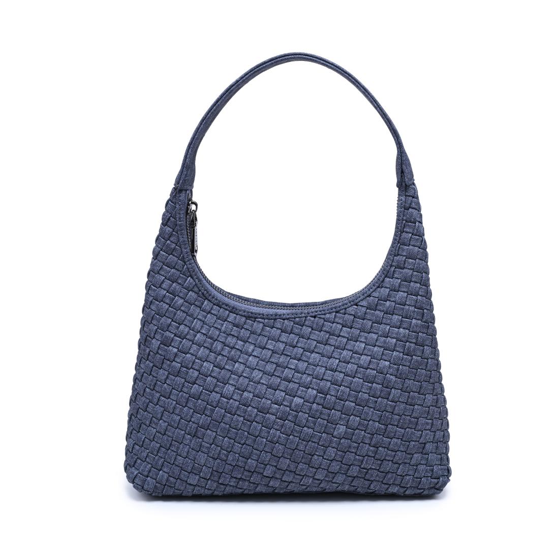 Product Image of Sol and Selene Harmonia - Woven Vegan Leather Shoulder Bag 841764112550 View 1 | Dark Denim