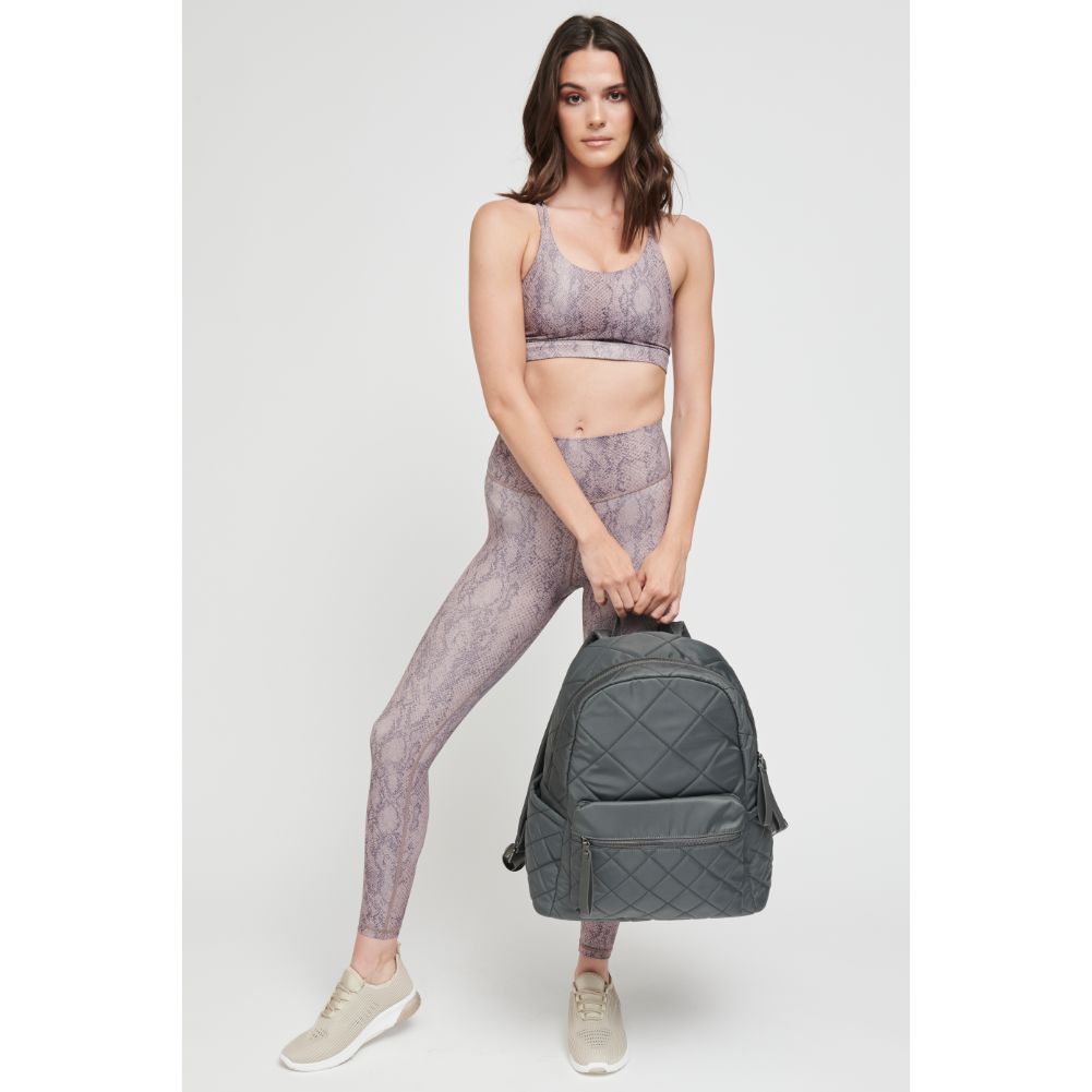 Woman wearing Charcoal Sol and Selene Motivator - Large Travel Backpack 841764101653 View 4 | Charcoal