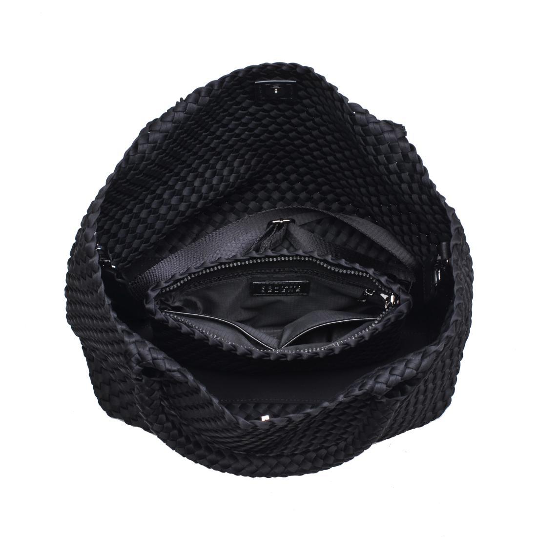 Woman wearing Black Sol and Selene Sky's The Limit - Medium Tote 841764107778 View 9 | Black