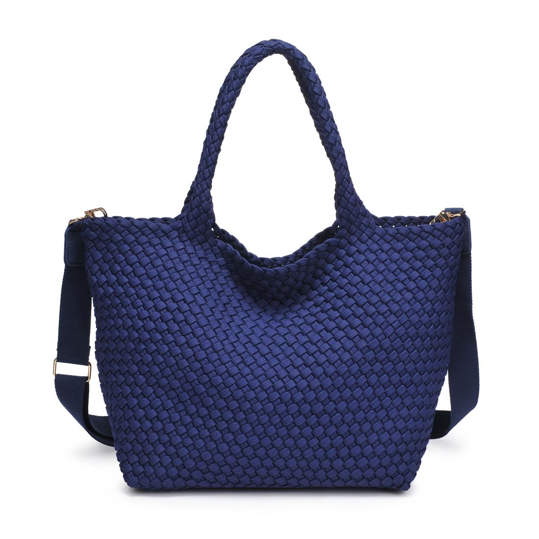 Product Image of Sol and Selene Sky's The Limit - Medium Laced Up Eco-Edition Tote 841764111614 View 5 | Navy