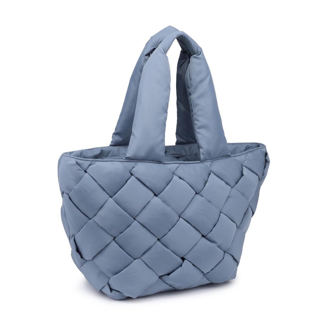 Woman wearing Slate Sky Sol and Selene Intuition East West Tote 841764111867 View 6 | Slate Sky