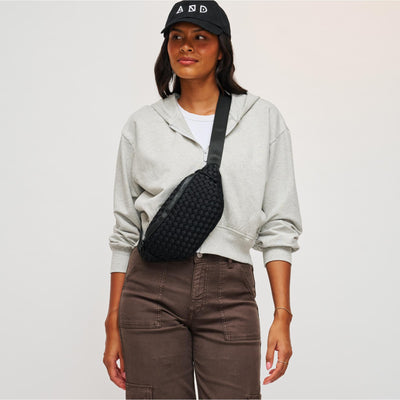 Woman wearing Black Sol and Selene Aim High Belt Bag 841764108102 View 1 | Black