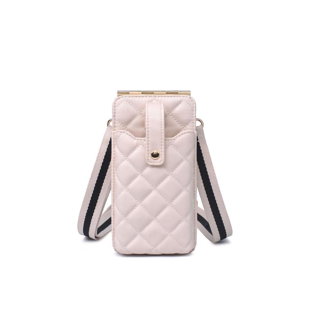 Woman wearing Cream Sol and Selene Duality - Quilted Cell Phone Crossbody 841764109352 View 5 | Cream