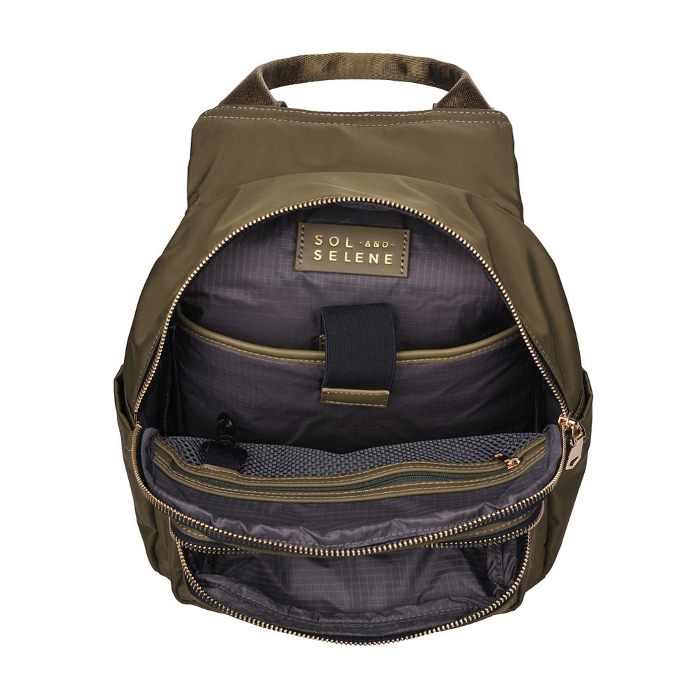 Product Image of Sol and Selene Rise & Shine Backpack 841764103763 View 8 | Olive