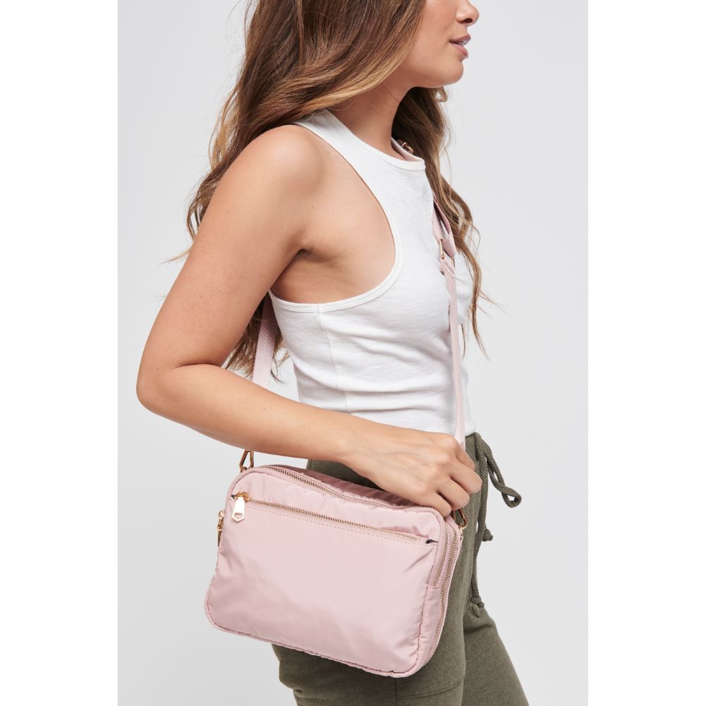 Woman wearing Mauve Sol and Selene Second Chance Backpack 841764105743 View 1 | Mauve