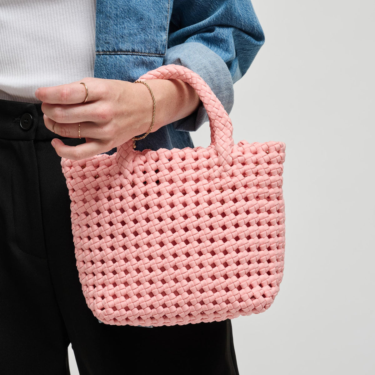 Woman wearing Blush Sol and Selene Ambrosia Small Crossbody 841764112673 View 2 | Blush