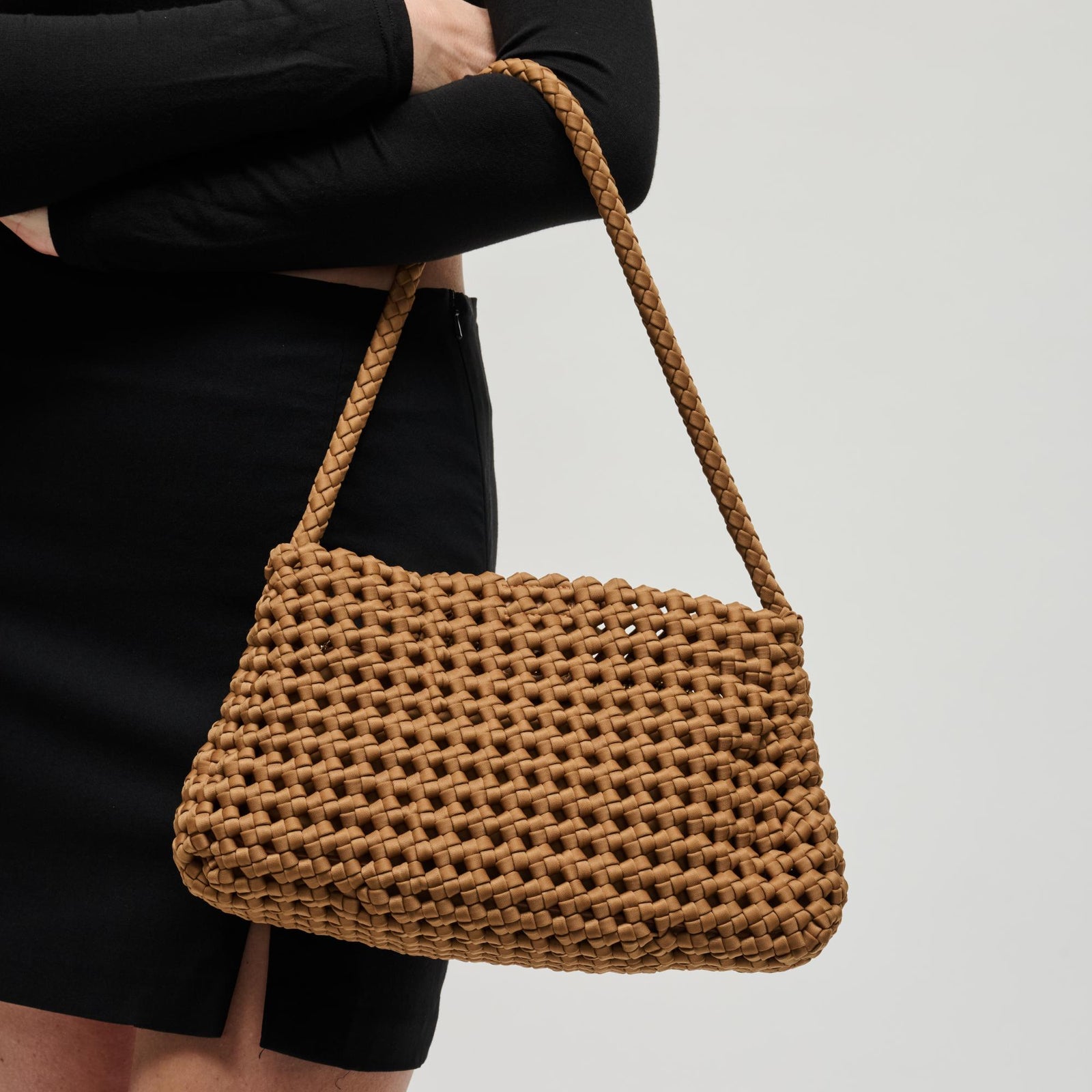 Woman wearing Black Sol and Selene Solara Shoulder Bag 841764112987 View 1 | Black