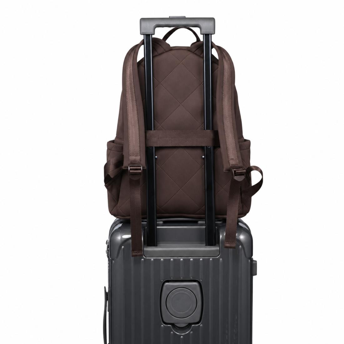 Sol and Selene Motivator - Medium Quilted Neoprene Backpack 841764113236 View 4 | Chocolate
