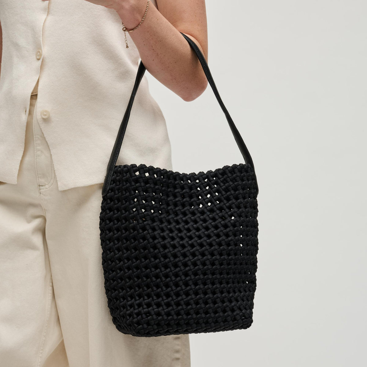 Woman wearing Black Sol and Selene Gaia Shoulder Bag 841764112789 View 2 | Black