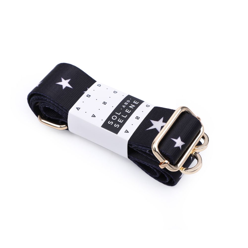 Woman wearing Black Star Sol and Selene Adjustable Shoulder Crossbody Strap Shoulder Strap 841764106238 View 9 | Black Star