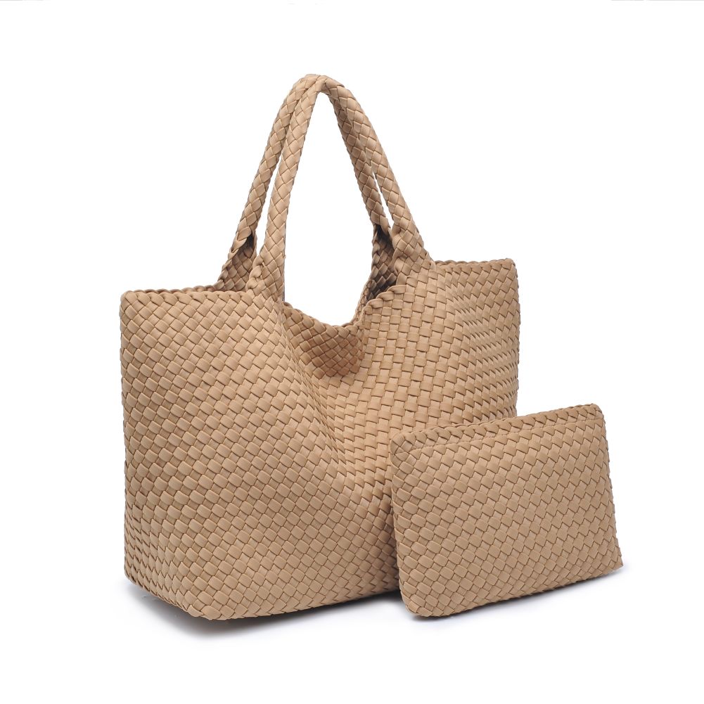 Woman wearing Nude Sol and Selene Sky's The Limit - Large Tote 841764107839 View 6 | Nude