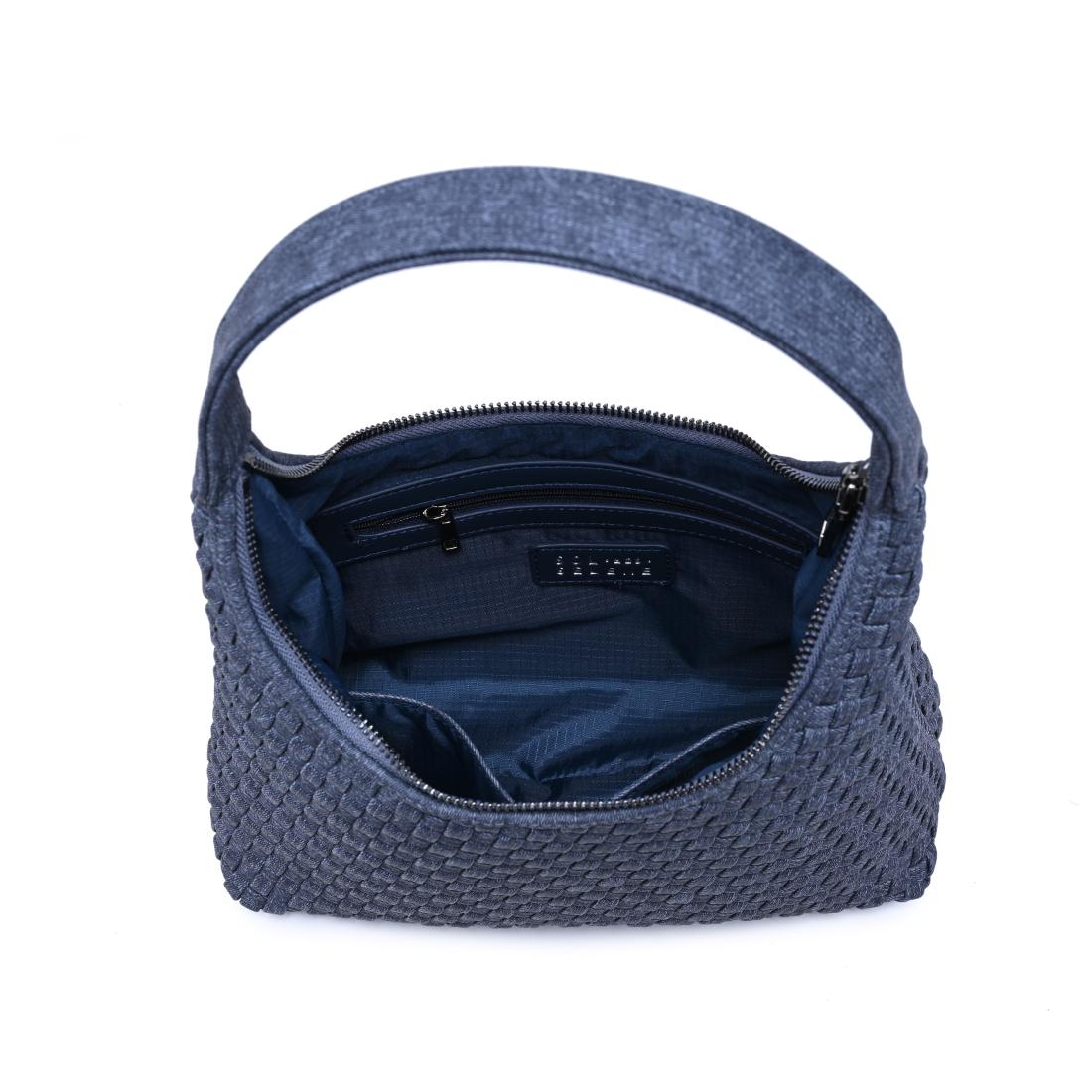 Product Image of Sol and Selene Harmonia - Woven Vegan Leather Shoulder Bag 841764112550 View 4 | Dark Denim