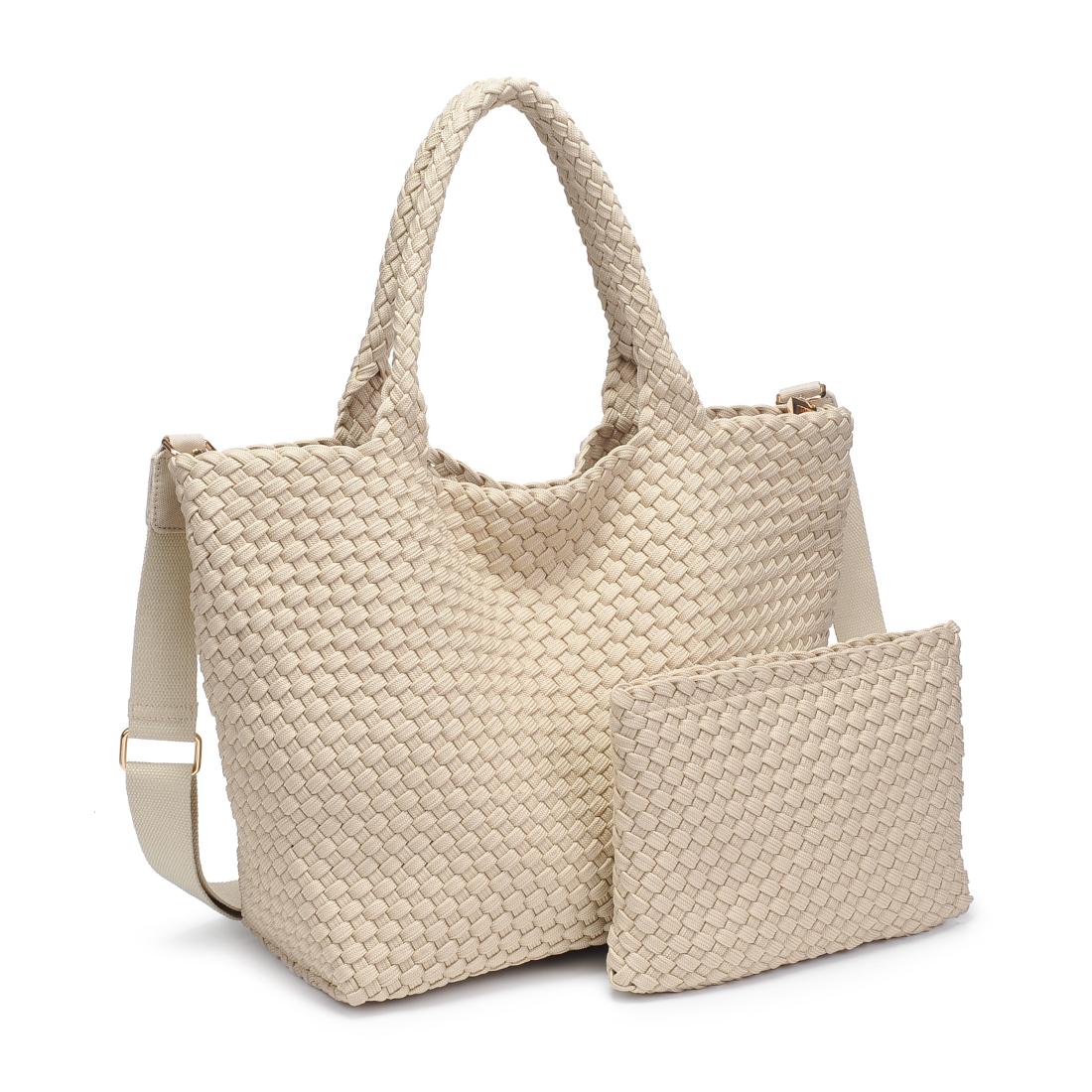Product Image of Sol and Selene Sky's The Limit - Medium Laced Up Eco-Edition Tote 841764111584 View 6 | Beige