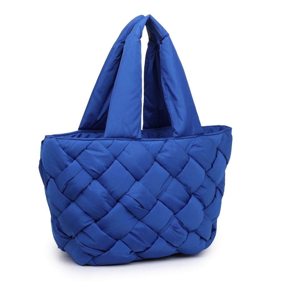 Woman wearing Cobalt Sol and Selene Intuition East West Tote 841764107877 View 6 | Cobalt