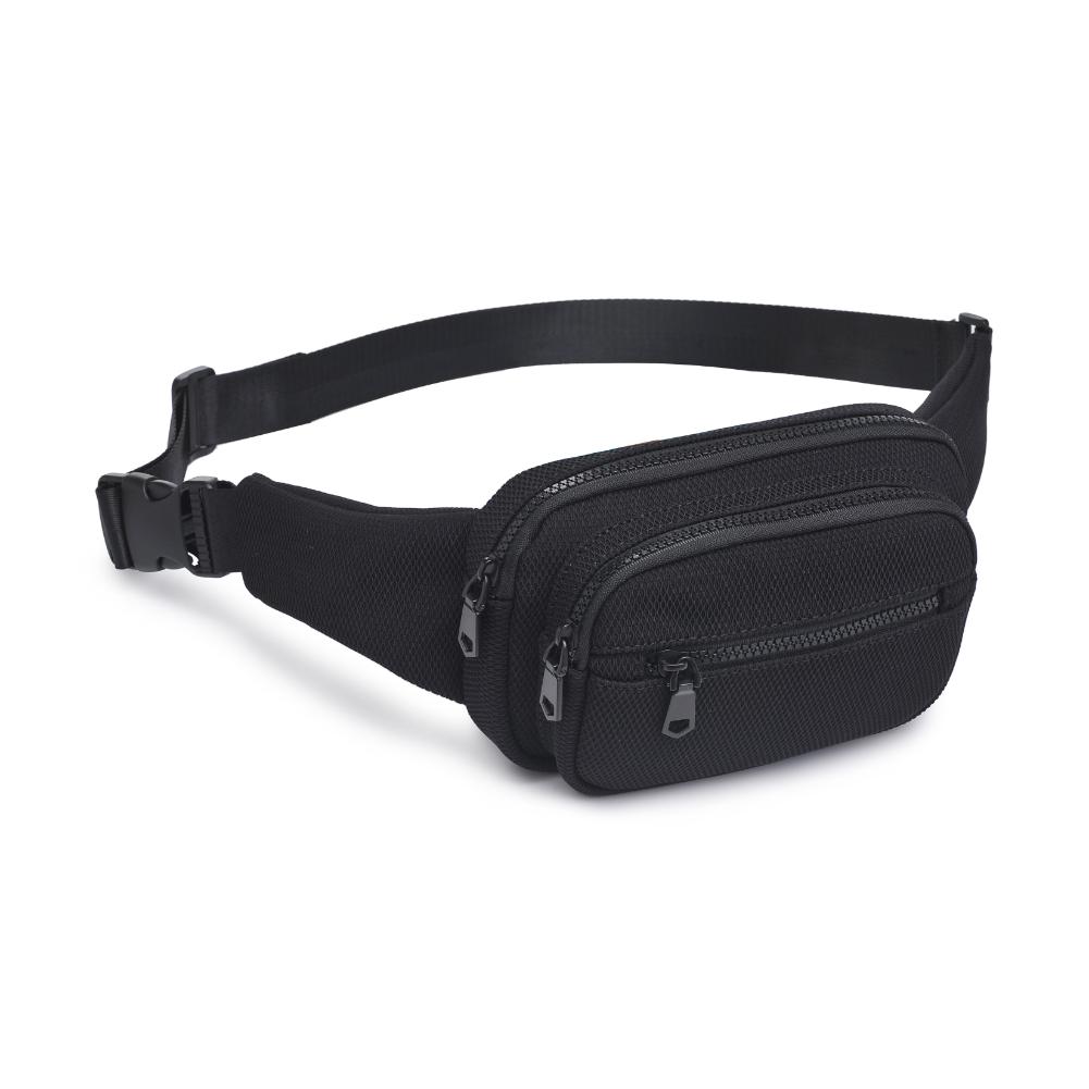Woman wearing Black Sol and Selene Hip Hugger - Neoprene Mesh Belt Bag 841764109819 View 6 | Black