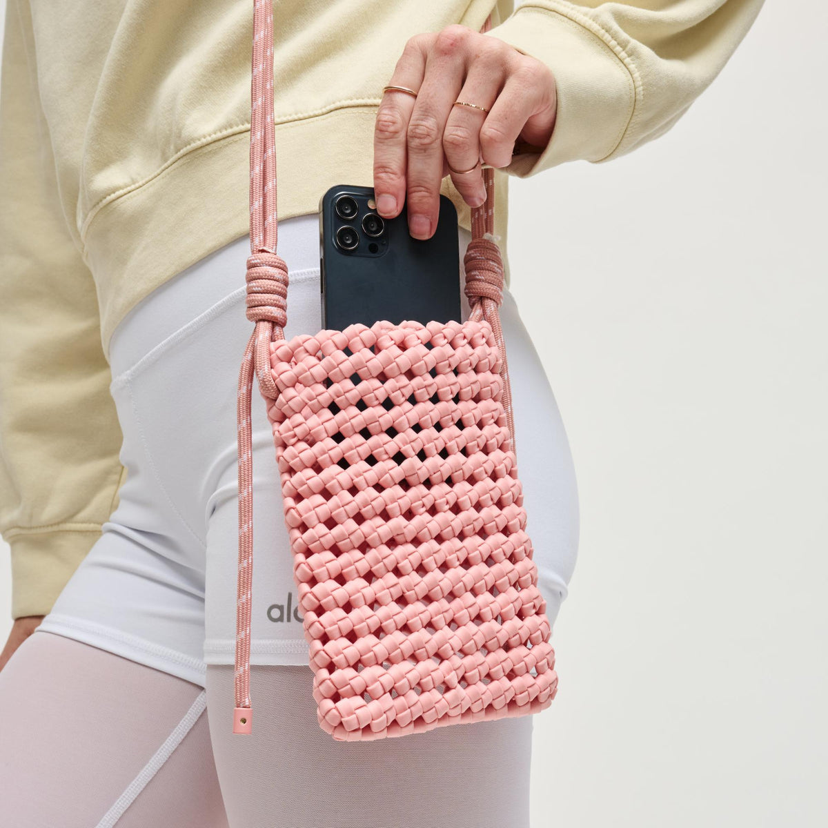 Woman wearing Blush Sol and Selene Eos Cell Phone Crossbody 841764113021 View 2 | Blush