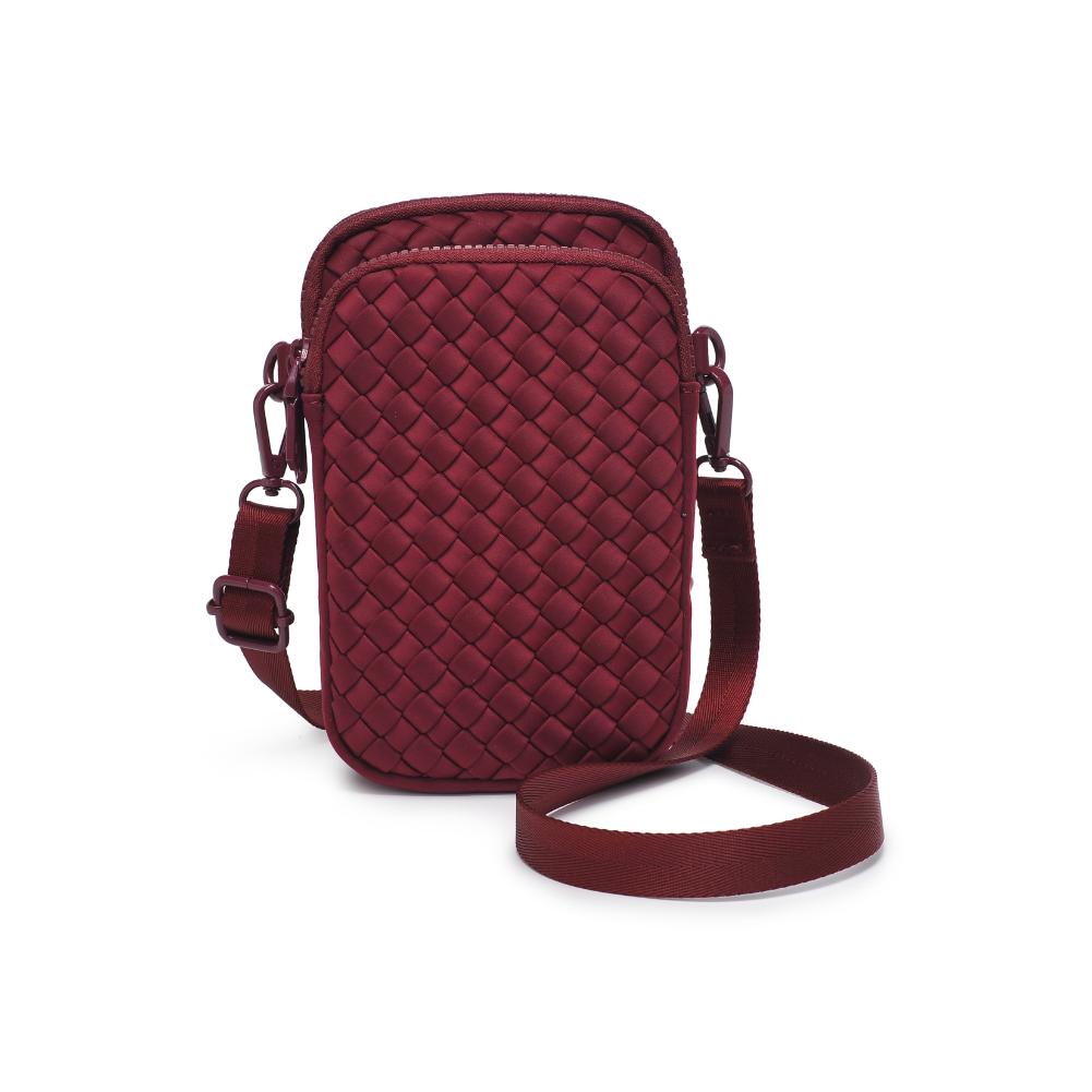 Woman wearing Wine Sol and Selene Divide & Conquer - Woven Neoprene Crossbody 841764110211 View 5 | Wine