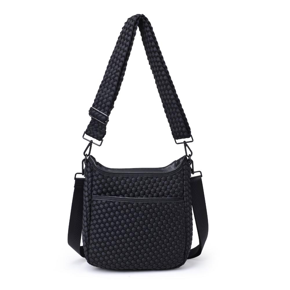 Woman wearing Black Sol and Selene Kismet - Woven Neoprene Crossbody 841764110143 View 5 | Black
