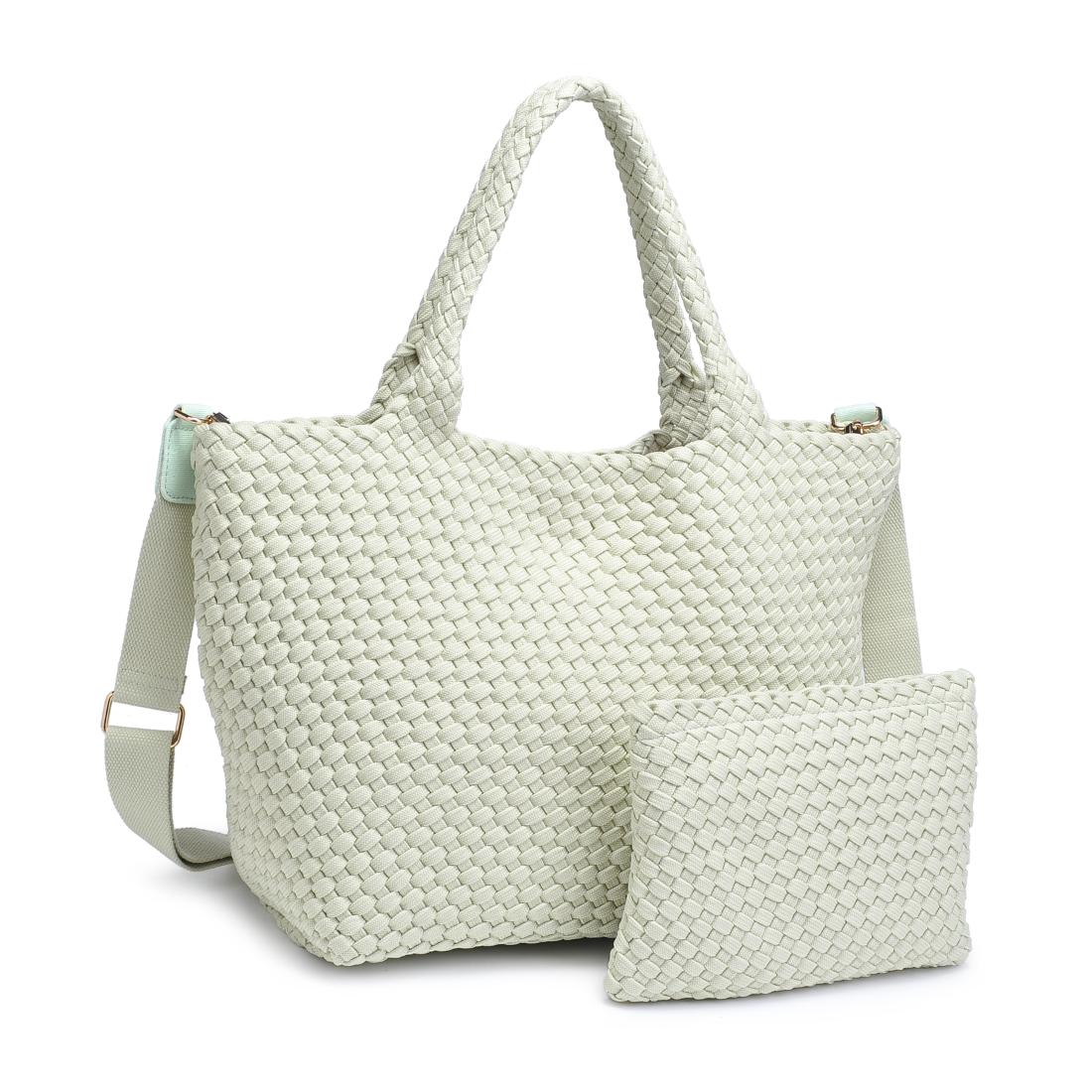 Product Image of Sol and Selene Sky's The Limit - Medium Laced Up Eco-Edition Tote 841764111638 View 6 | Pistachio