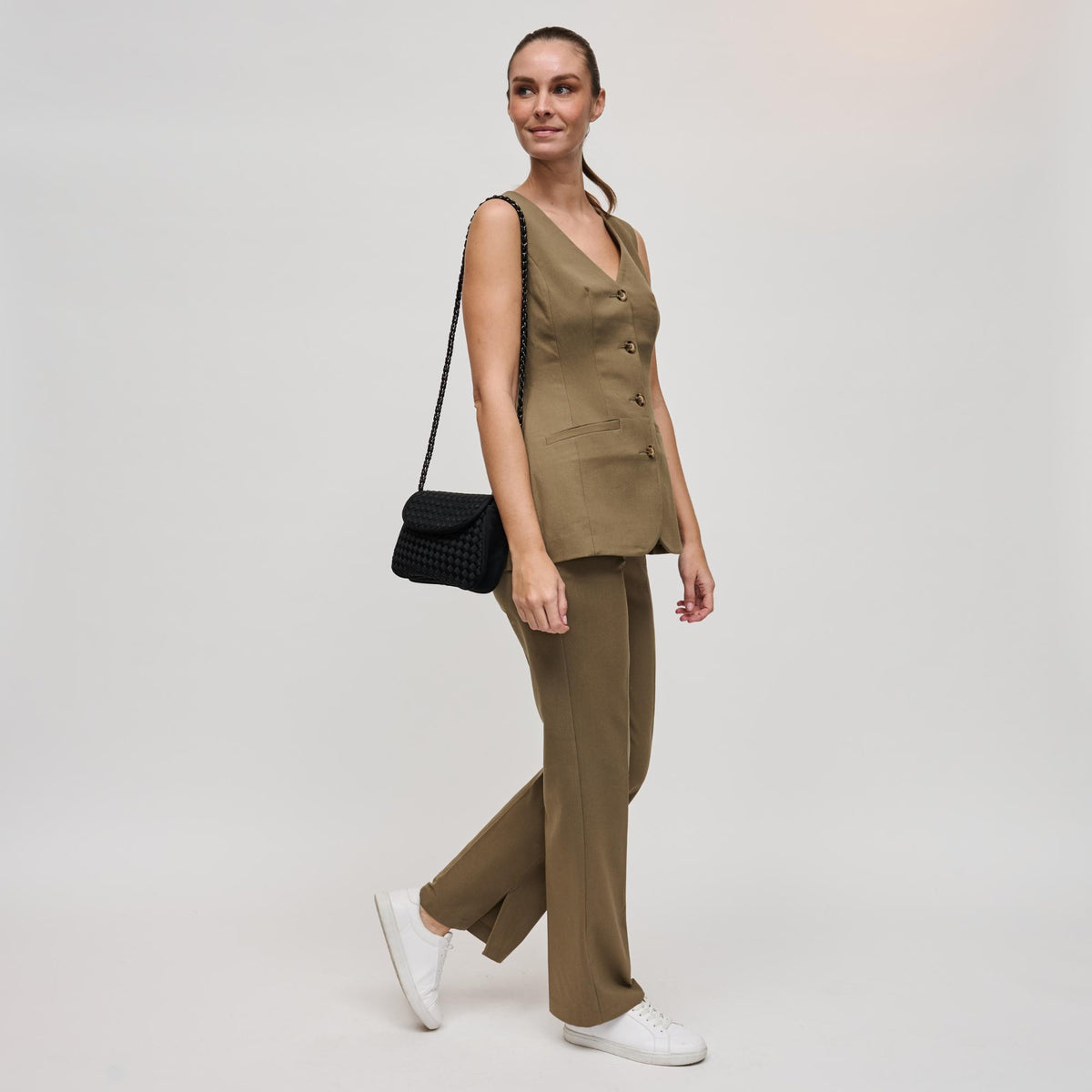 Woman wearing Black Sol and Selene Astra Shoulder Bag 841764112390 View 4 | Black