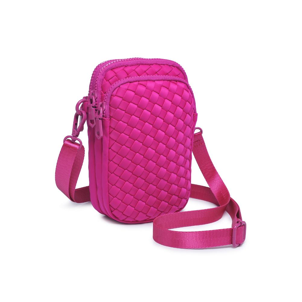 Woman wearing Fuchsia Sol and Selene Divide & Conquer - Woven Neoprene Crossbody 841764108720 View 6 | Fuchsia