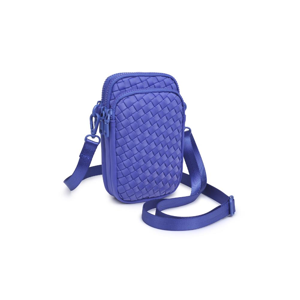 Woman wearing Periwinkle Sol and Selene Divide & Conquer - Woven Neoprene Crossbody 841764108744 View 6 | Periwinkle