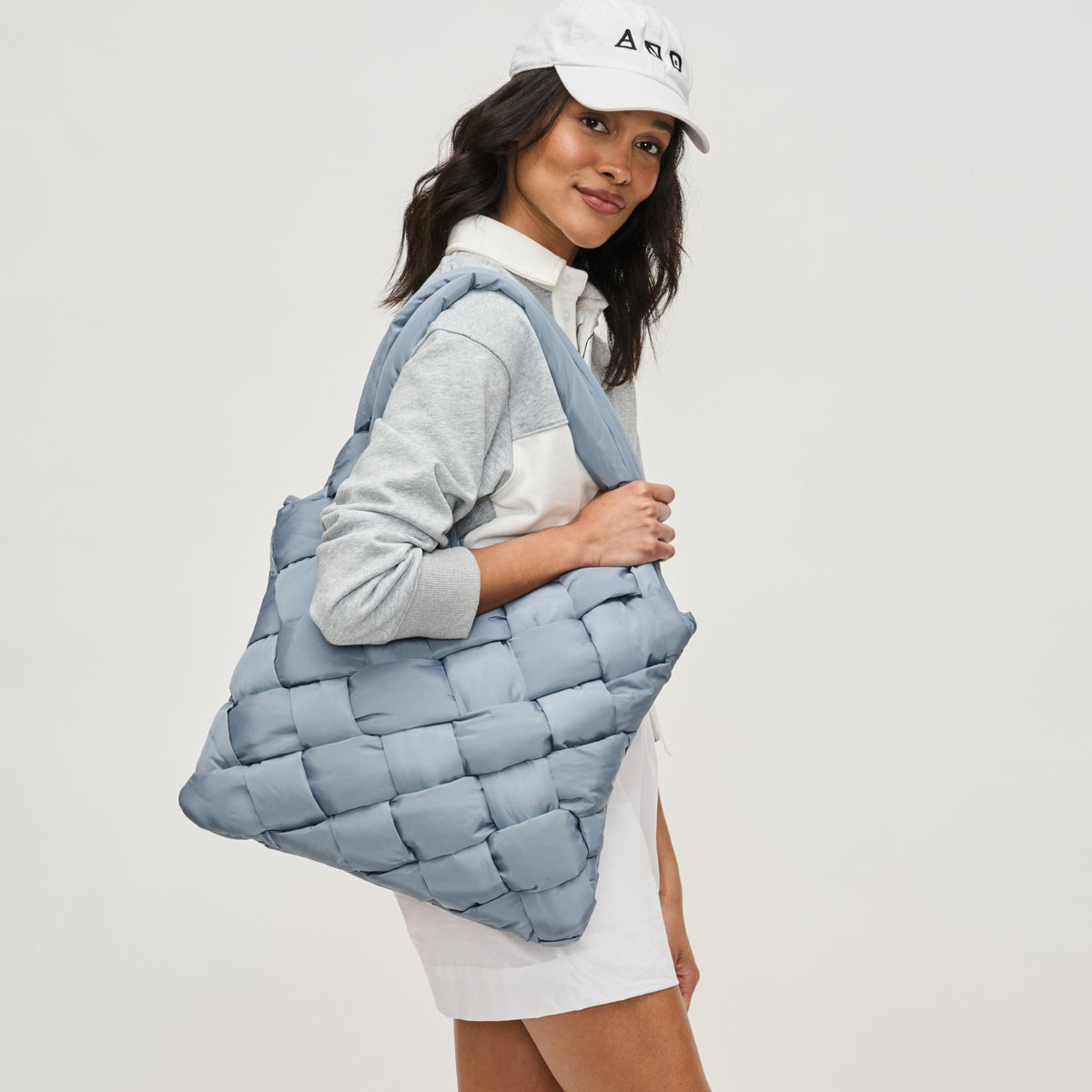 Woman wearing Slate Sky Sol and Selene Illumine Tote 841764111942 View 1 | Slate Sky