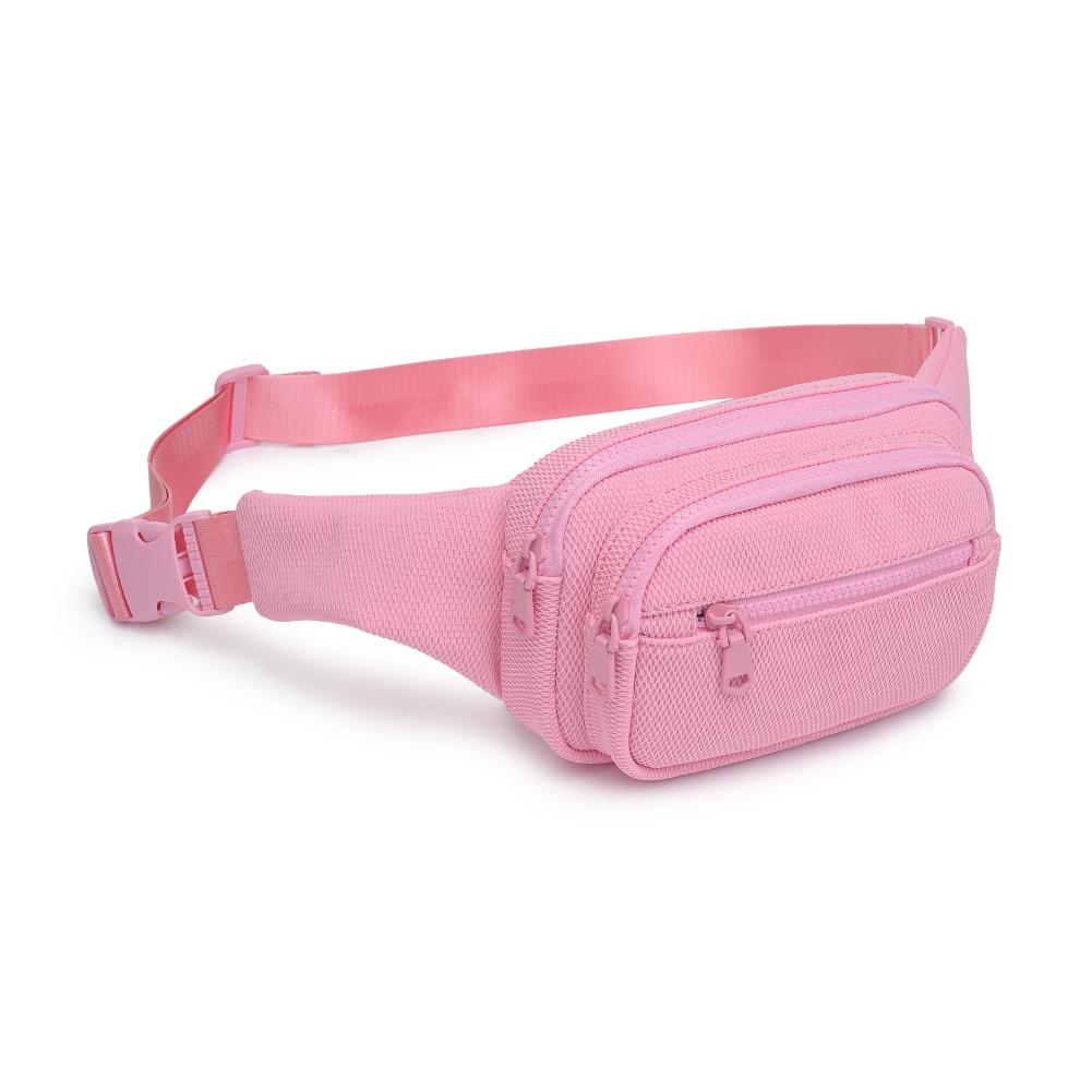Woman wearing Rose Sol and Selene Hip Hugger - Neoprene Mesh Belt Bag 841764109833 View 6 | Rose