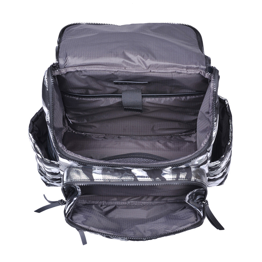 Product Image of Sol and Selene Destination Backpack 841764104395 View 8 | Silver Metallic Camo