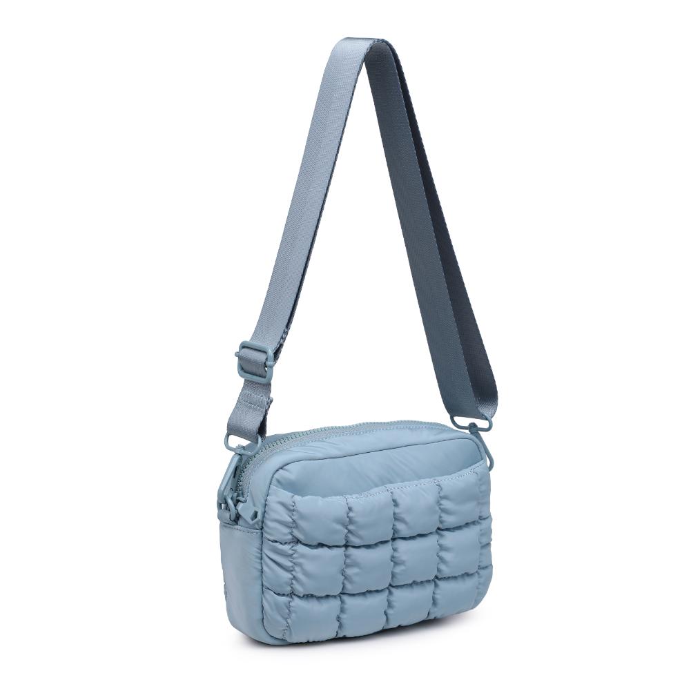 Woman wearing Sky Blue Sol and Selene Inspiration - Quilted Nylon Crossbody 841764109420 View 6 | Sky Blue