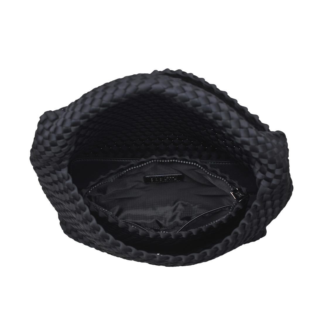 Woman wearing Black Sol and Selene Celestial Woven Neoprene Hobo 841764111201 View 9 | Black